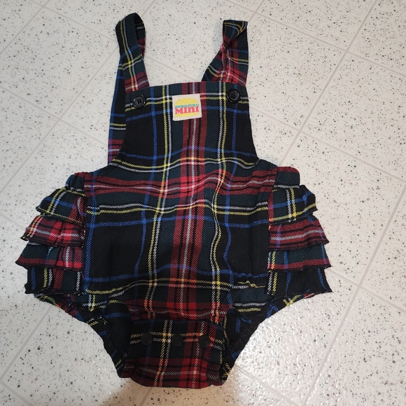 Other - Plaid Baby Romper with Ruffle Details